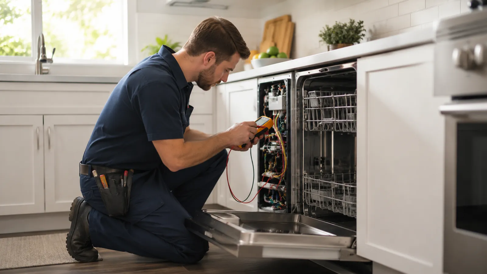 dishwasher repair frisco tx - licensed Dishwasher Repair Frisco technician performing appliance repair diagnostics in a Frisco, TX kitchen